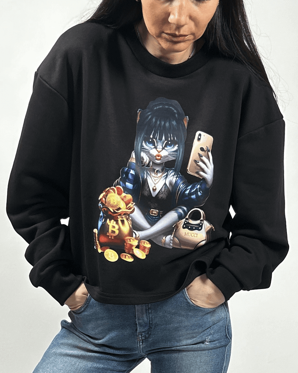 Суичър овърсайз INSTA KITTY