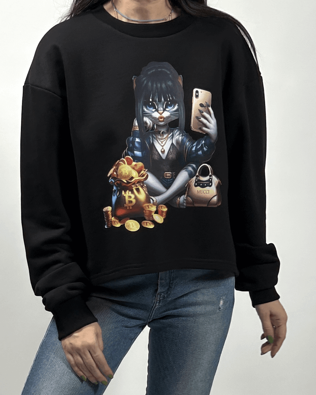 Суичър овърсайз INSTA KITTY