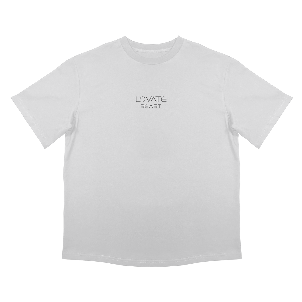 Овърсайз бяла тениска с лого Lovate, премиум памук