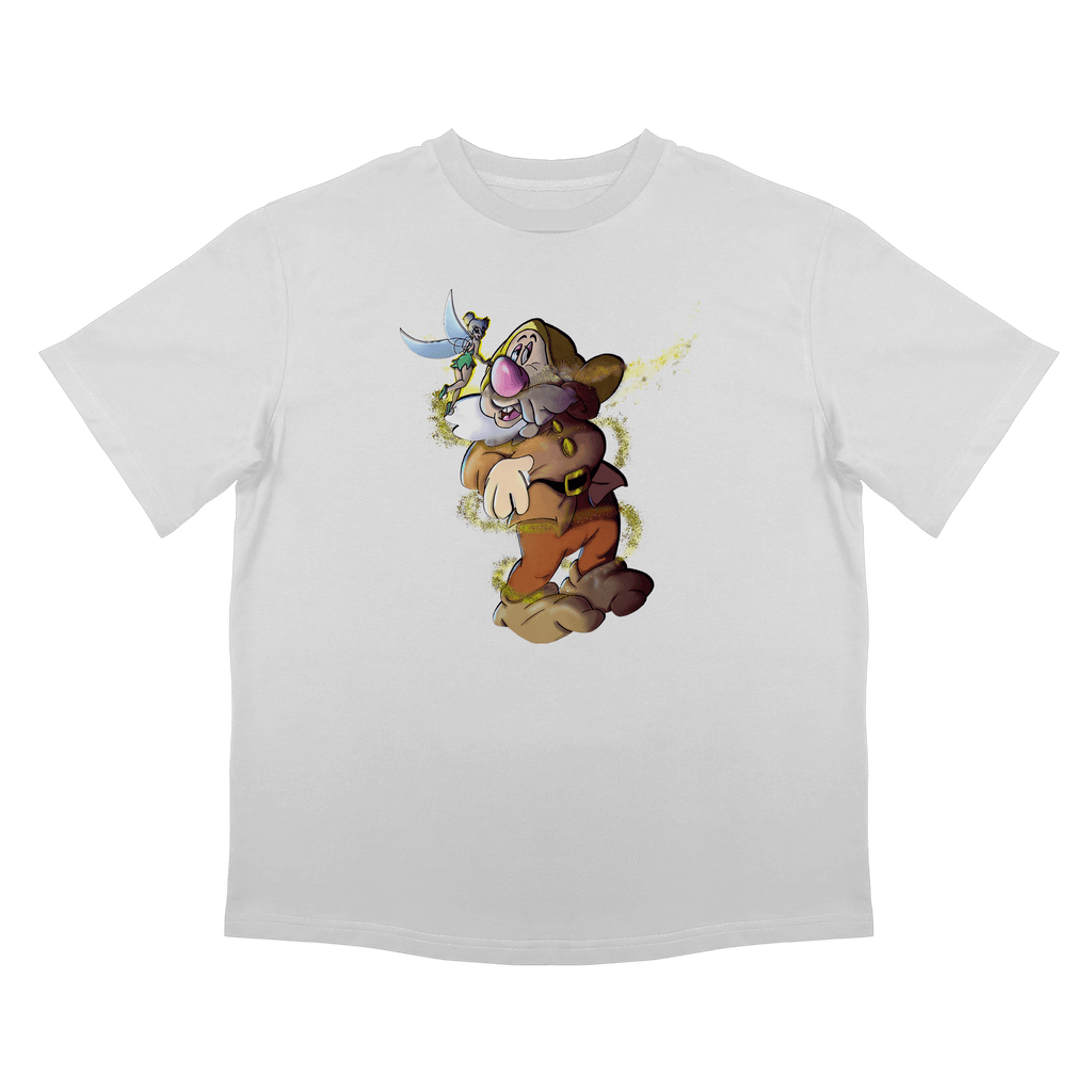 Парти тениска Lovate с оригинална щампа, овърсайз кройка, бял вариант, продуктова снимка